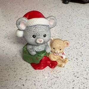 Festive Mouse and Bear Figurine